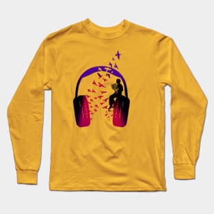 Headphone Music French Horn Long Sleeve T-Shirt